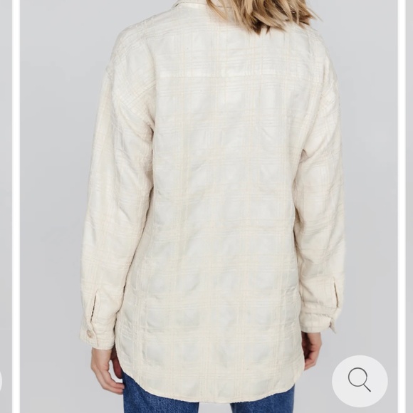 Baltic Born Women’s Off White Joanna Plaid Shacket / Button Up Top / Shirt - Picture 3 of 10